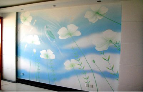  宝兴画墙绘怎么画好白云的蓬松感？