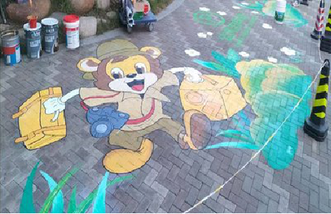  宝兴夏季画地面彩绘会遇到的问题