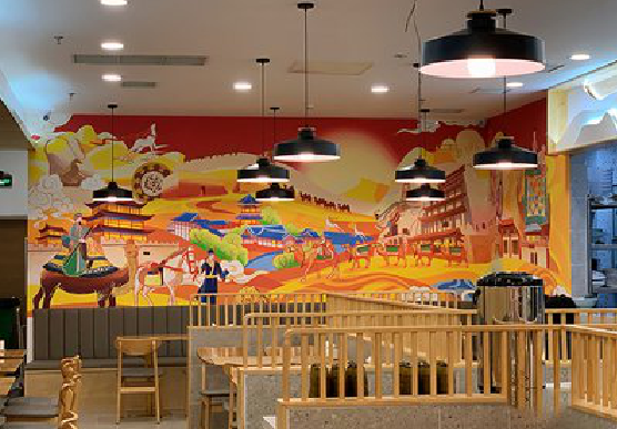  宝兴商业空间彩绘介绍。