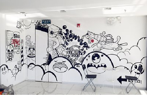  宝兴手绘墙并非传统涂鸦。